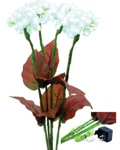 EUROPALMS Hydrangea, fehér, virágokkal, 100 leddel 83330300
